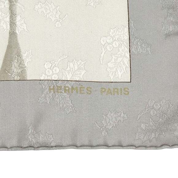 HERMES Authentic Gray Silk Scarf - Picture 3 of 6
